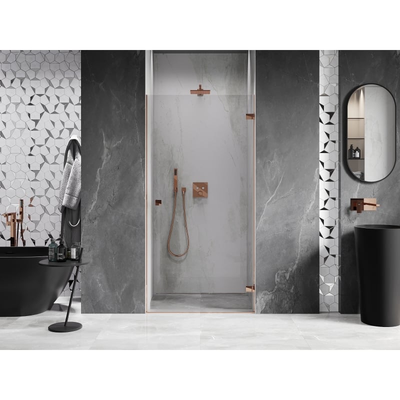 Mexen Lunar-B, rechts öffnende Duschtür 65 cm, transparent, Roségold - 832-065-000-60-00-P