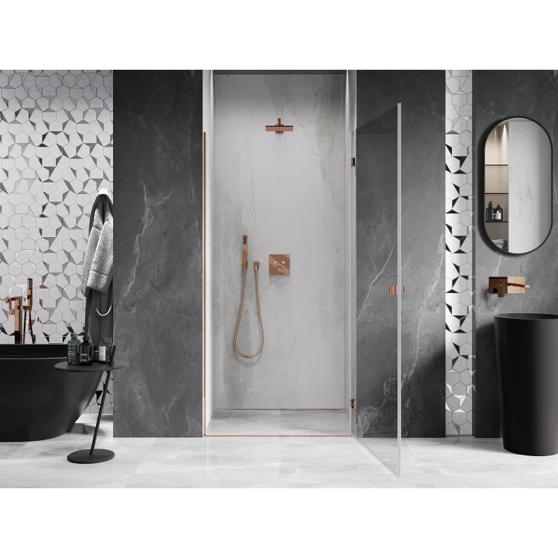 Mexen Lunar-B Duschdrehtür rechts 95 cm, transparent, Roségold - 832-095-000-60-00-P