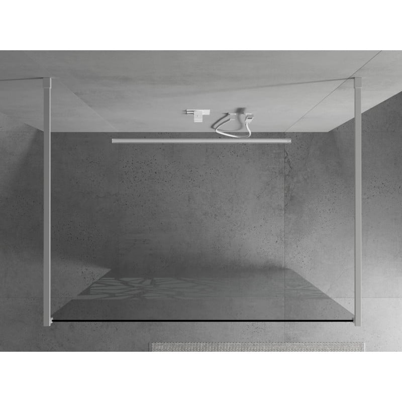 Mexen Kioto freistehende Duschwand 130 x 200 cm, weißes Muster 8 mm, weiß - 800-130-002-20-85