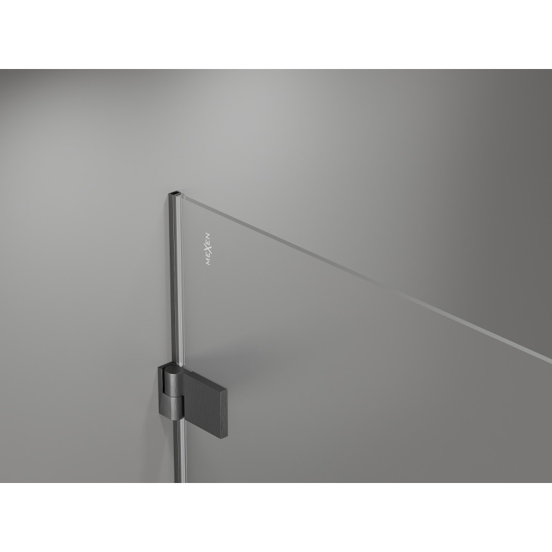 Mexen Lunar-B Duschdreh-Tür rechts 65 cm, transparent, gebürstetes Gun Gray - 832-065-000-66-00-P