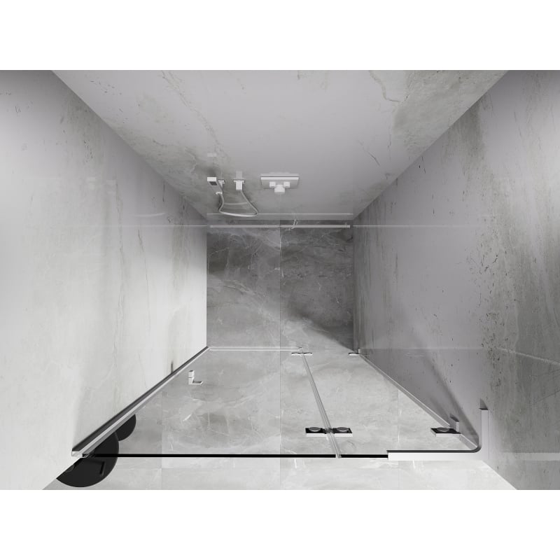 Mexen Lunar L Duschdrehtür rechts 120 cm, transparent, weiß - 834L-120-000-20-00-P