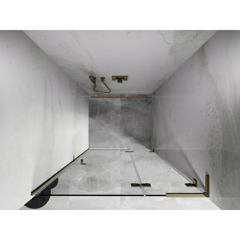 Mexen Lunar L Duschpendeltür rechts 70 cm, transparent, gold - 834L-070-000-50-00-P
