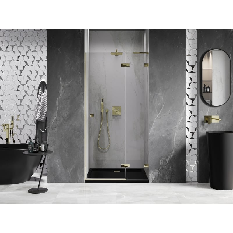 Mexen Lunar L Duschdrehtür rechts 95 cm, transparent, golden - 834L-095-000-50-00-P