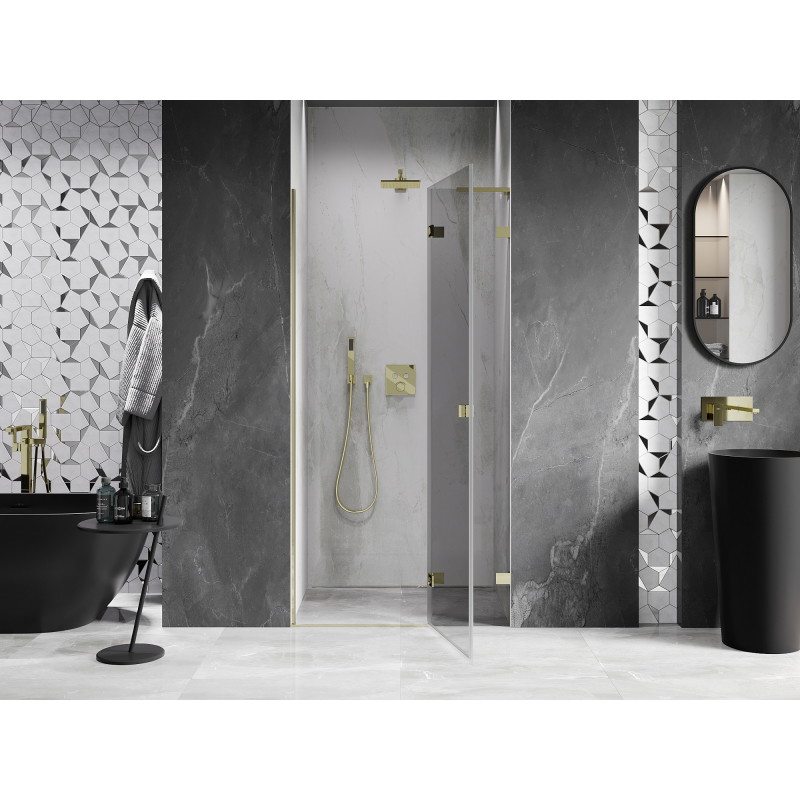 Mexen Lunar L Duschdrehtür rechts 115 cm, transparent, gold - 834L-115-000-50-00-P