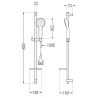 Mexen DQ05 schwarzes, verschiebbares Duschset - 785054581-70