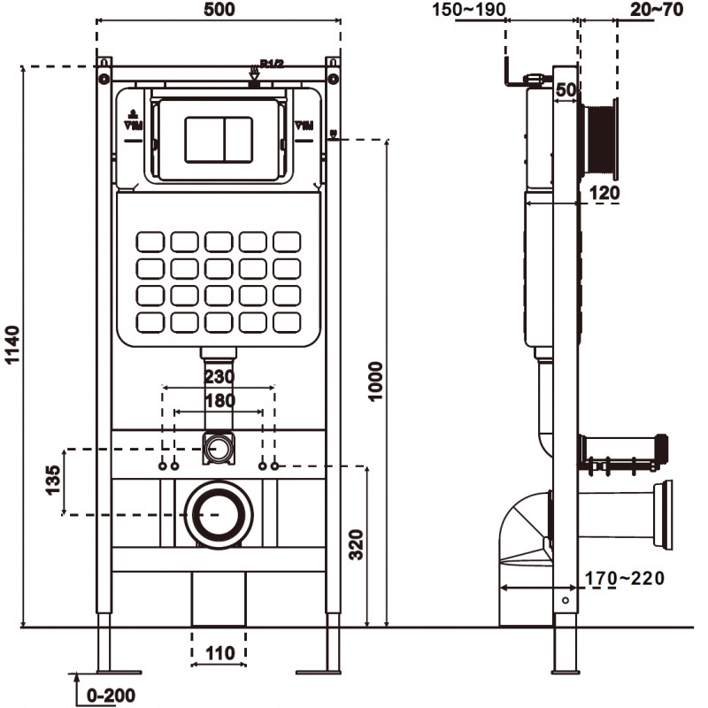 Mexen Tex Slim Unterputzrahmen für WC - 61100