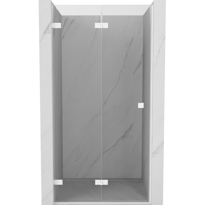 Mexen Lunar-F Falttür-Duschkabine links 75 cm, transparent, weiß - 836-075-000-20-00-L