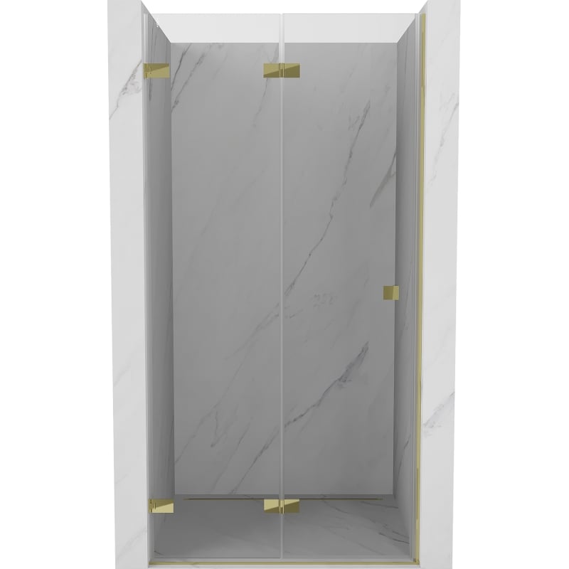Mexen Lunar-F faltbare Duschtür links 65 cm, transparent, gold - 836-065-000-50-00-L