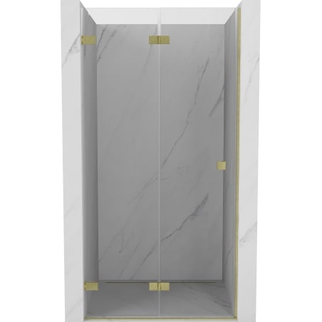 Mexen Lunar-F faltbare Duschtür links 65 cm, transparent, gebürstetes Gold - 836-065-000-55-00-L