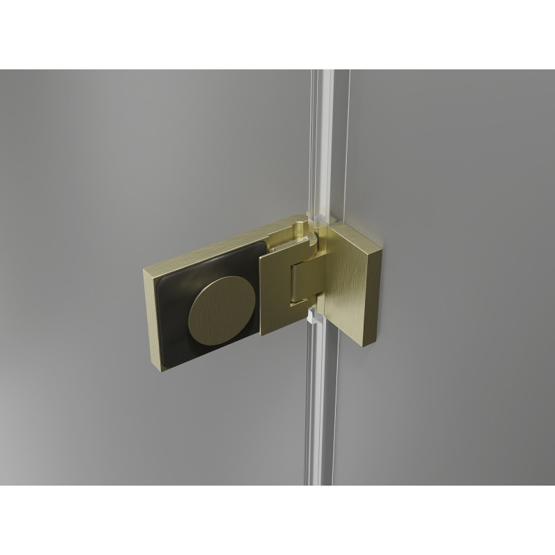 Mexen Lunar-F faltbare Duschabtrennung links 70 cm, transparent, gebürstetes Gold - 836-070-000-55-00-L