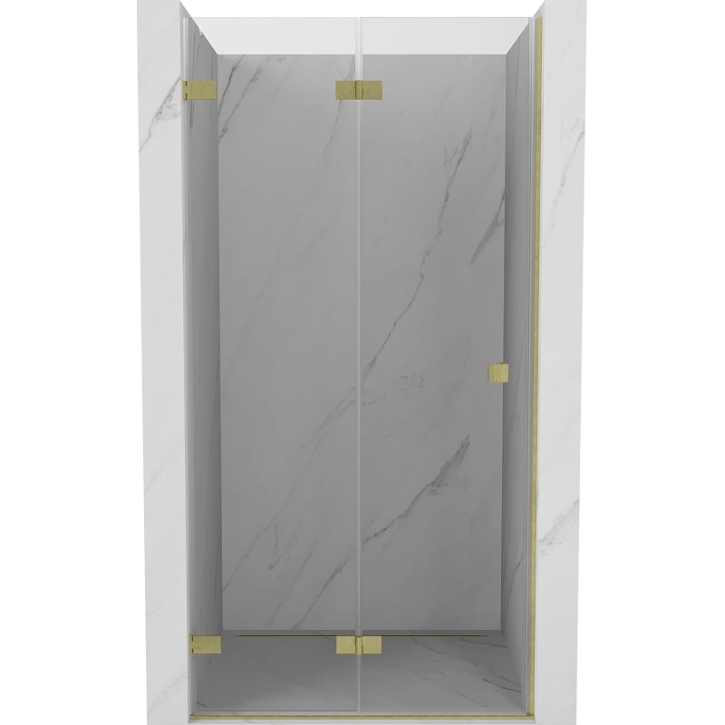 Mexen Lunar-F Duschfaltür links 75 cm, transparent, gold gebürstet - 836-075-000-55-00-L