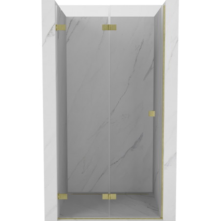 Mexen Lunar-F Falttüren Dusche links 80 cm, transparent, gebürstetes Gold - 836-080-000-55-00-L