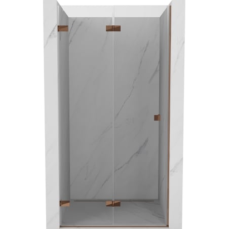Mexen Lunar-F Faltbare Duschwand links 60 cm, transparent, Roségold - 836-060-000-60-00-L