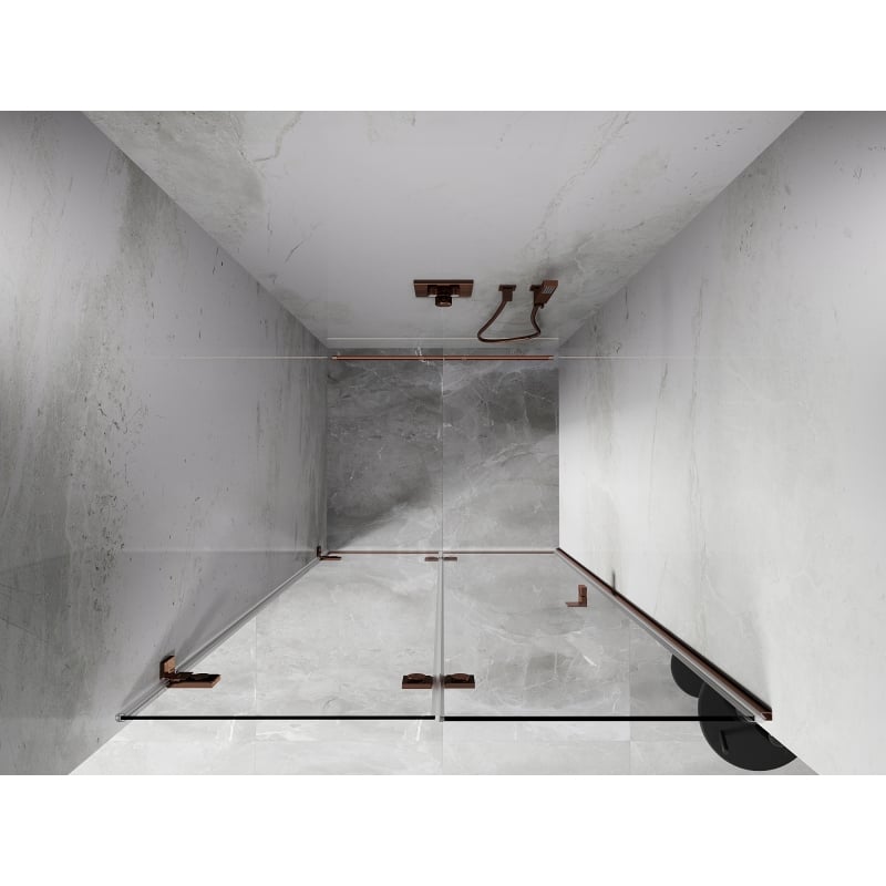 Mexen Lunar-F Falttür Dusche links 65 cm, transparent, Roségold - 836-065-000-60-00-L