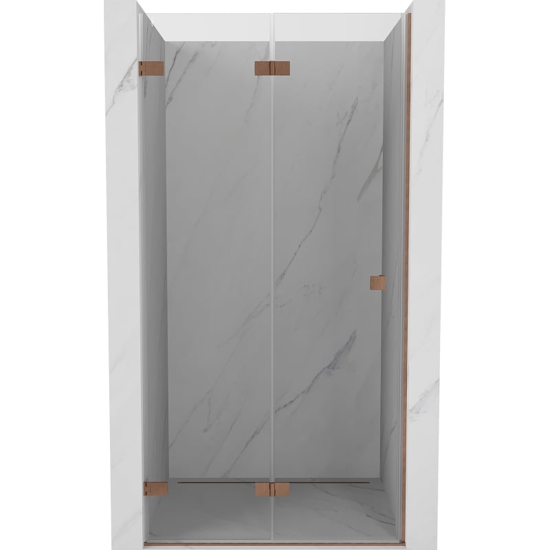 Mexen Lunar-F Duschfaltür links 75 cm, transparent, gebürstetes Kupfer - 836-075-000-65-00-L
