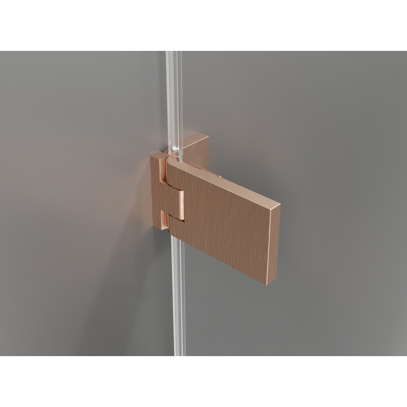 Mexen Lunar-F Duschfaltwand links 85 cm, transparent, gebürstetes Kupfer - 836-085-000-65-00-L