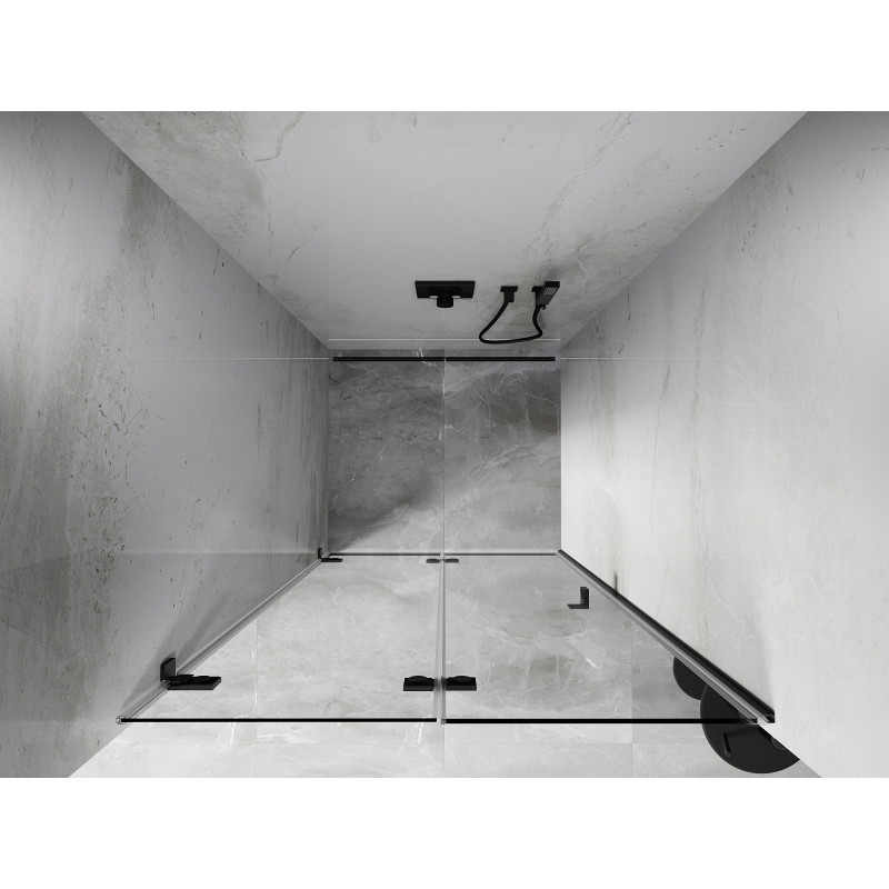 Mexen Lunar-F Falttür Dusche links 60 cm, transparent, gebürstet gun gray - 836-060-000-66-00-L