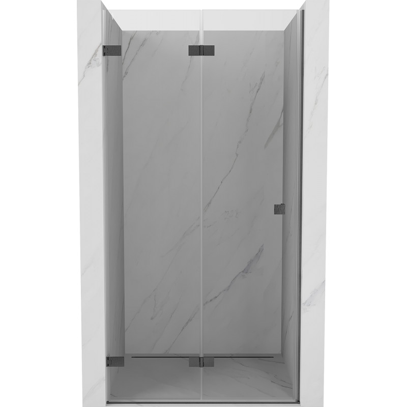 Mexen Lunar-F Falttür Dusche links 60 cm, transparent, gebürstet gun gray - 836-060-000-66-00-L