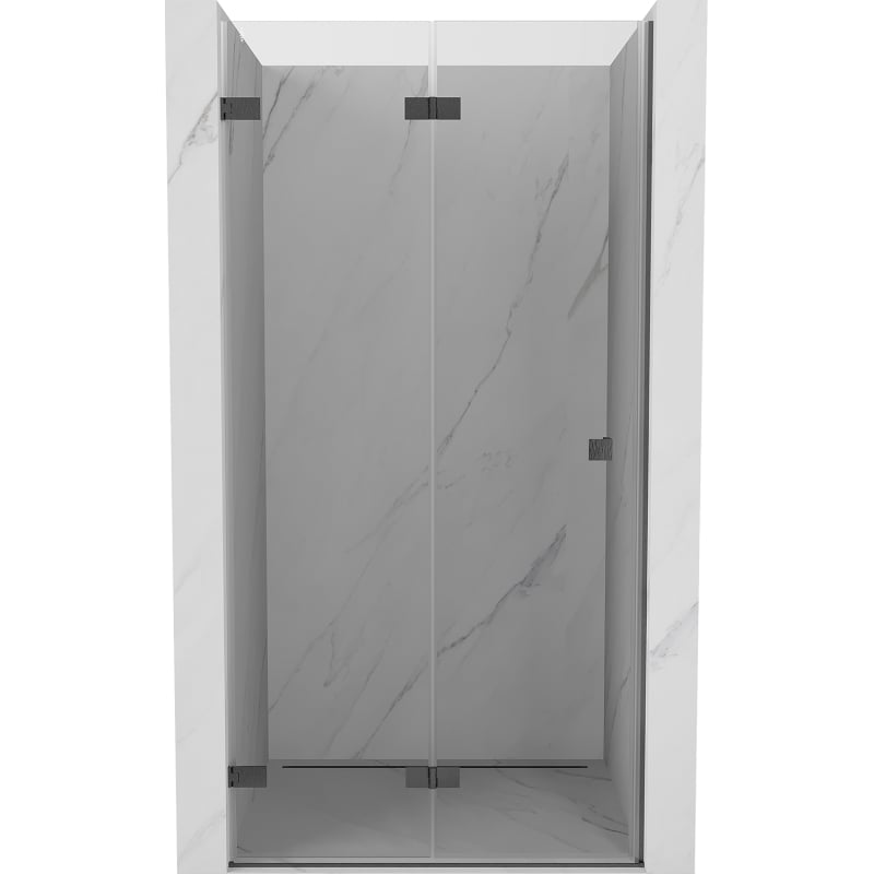 Mexen Lunar-F Falttür Dusche links 100 cm, transparent, Gun Gray gebürstet - 836-100-000-66-00-L