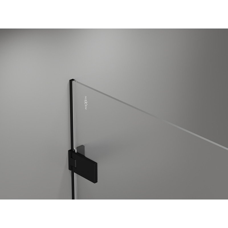 Mexen Lunar-F faltbare Duschabtrennung links 80 cm, transparent, schwarz - 836-080-000-70-00-L