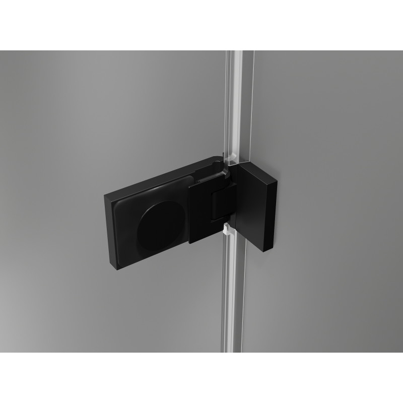 Mexen Lunar-F faltbare Duschabtrennung links 80 cm, transparent, schwarz - 836-080-000-70-00-L