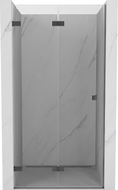 Mexen Lunar-F faltbare Duschwand links 95 cm, transparent, Gun Metal - 836-095-000-95-00-L