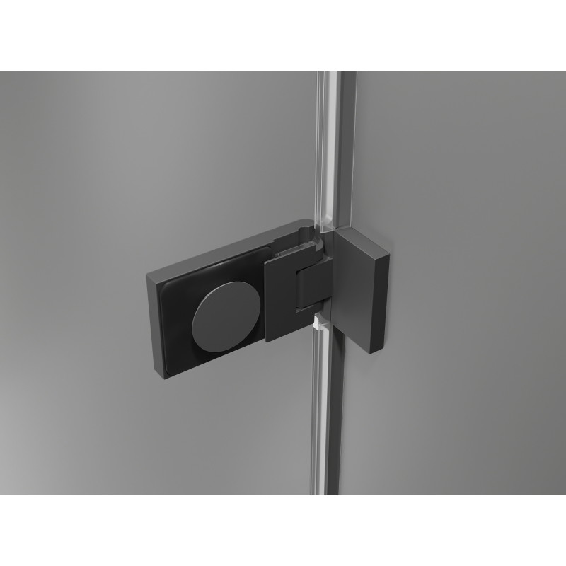 Mexen Lunar-F klappbare Duschtür links 100 cm, transparent, Gun Metal - 836-100-000-95-00-L
