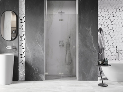 Mexen Lunar-F Falttür für die Dusche links 80 cm, transparent, gebürstetes Nickel - 836-080-000-97-00-L