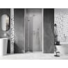 Mexen Lunar-F Falttür für die Dusche links 85 cm, transparent, gebürsteter Nickel - 836-085-000-97-00-L