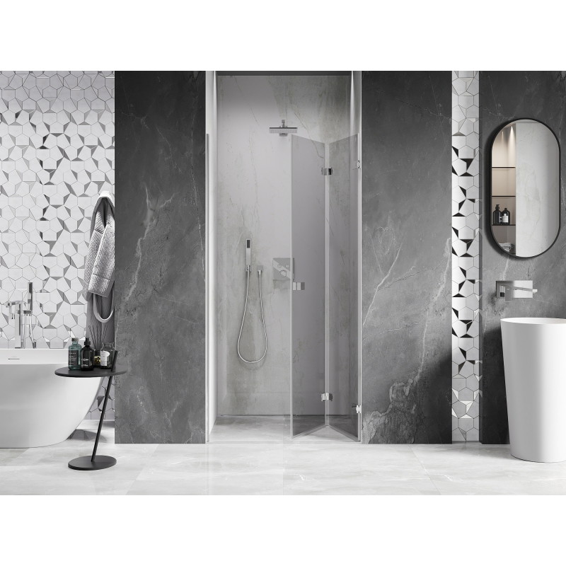 Mexen Lunar-F Falttür Dusche Rechts 90 cm, transparent, Chrom - 836-090-000-01-00-P