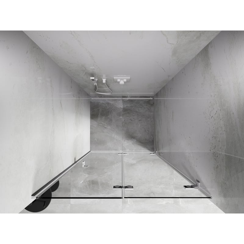 Mexen Lunar-F Duschfaltür rechts 75 cm, transparent, weiß - 836-075-000-20-00-P