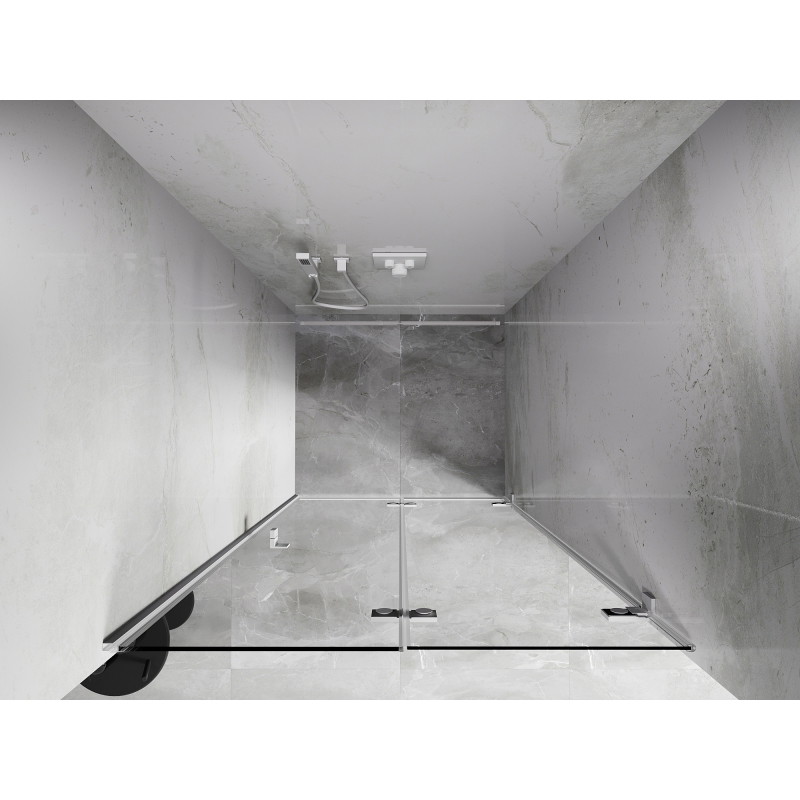 Mexen Lunar-F Falttür-Rechts, Duschabtrennung 95 cm, transparent, weiß - 836-095-000-20-00-P