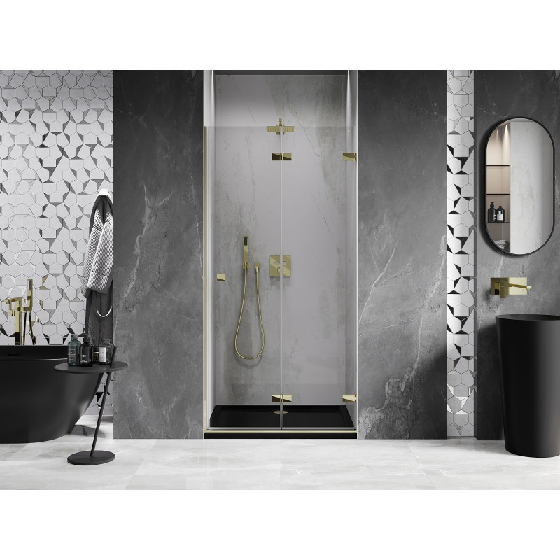 Mexen Lunar-F Falttür für die Dusche rechts 100 cm, transparent, gold - 836-100-000-50-00-P