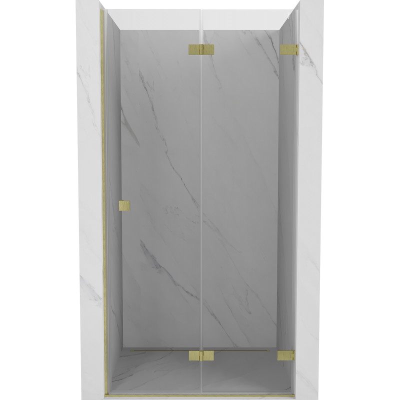 Mexen Lunar-F faltbare Duschtür rechts 60 cm, transparent, gebürstet gold - 836-060-000-55-00-P