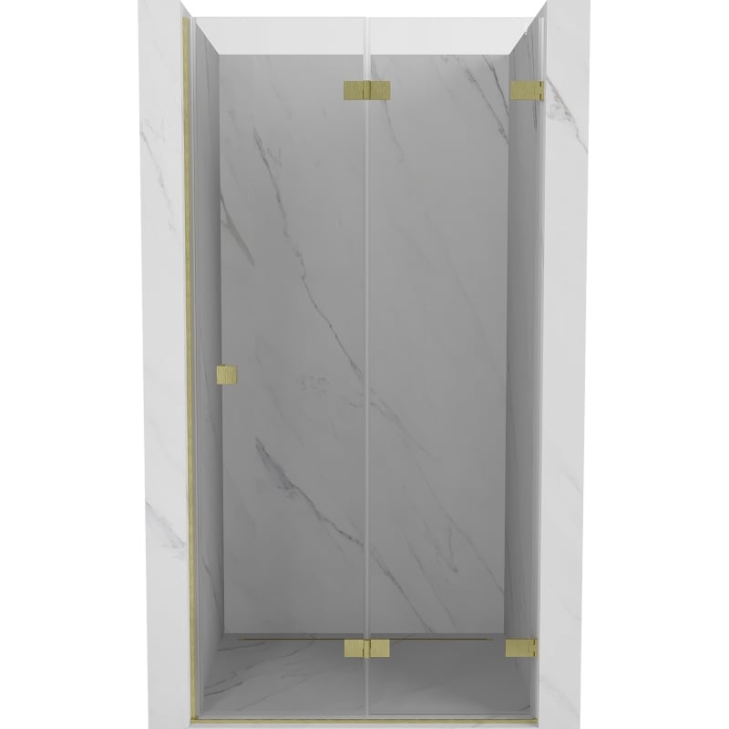 Mexen Lunar-F Duschfalttür rechts 75 cm, transparent, gebürstetes Gold - 836-075-000-55-00-P