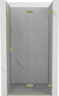 Mexen Lunar-F Duschfaltüren rechts 80 cm, transparent, gebürstet gold - 836-080-000-55-00-P