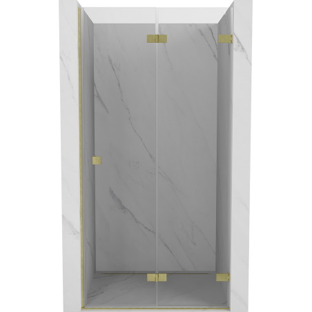 Mexen Lunar-F Falttür Duschwand rechts 90 cm, transparent, gebürstetes Gold - 836-090-000-55-00-P