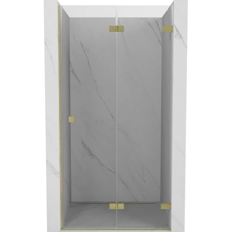 Mexen Lunar-F Falttür Duschabtrennung rechts 95 cm, transparent, gebürstetes Gold - 836-095-000-55-00-P