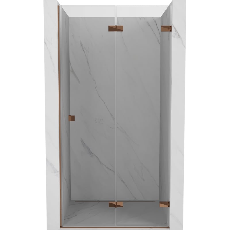 Mexen Lunar-F Duschfaltüren rechts 60 cm, transparent, Roségold - 836-060-000-60-00-P