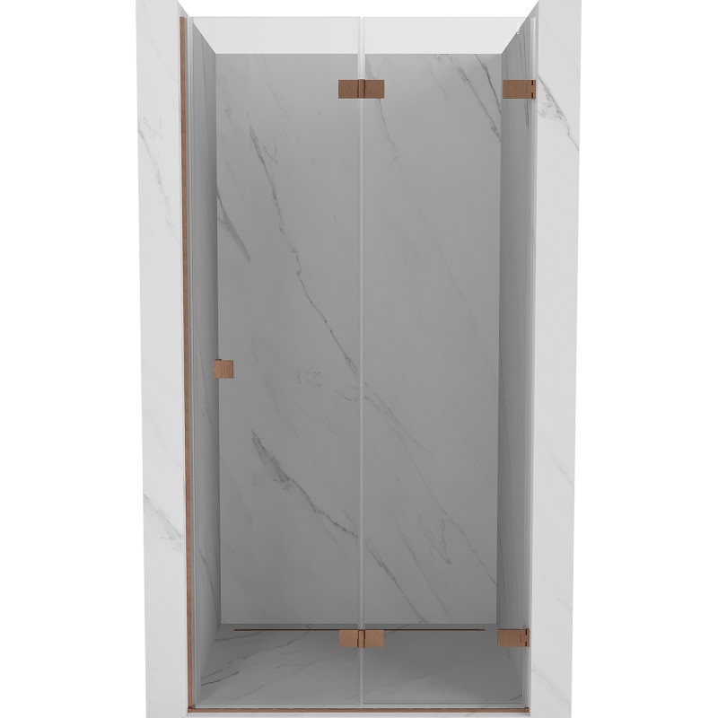 Mexen Lunar-F Falttür rechts 60 cm, transparent, gebürstetes Kupfer - 836-060-000-65-00-P