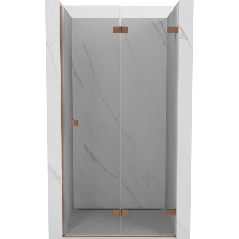 Mexen Lunar-F Falttür Dusche rechts 80 cm, transparent, gebürstetes Kupfer - 836-080-000-65-00-P