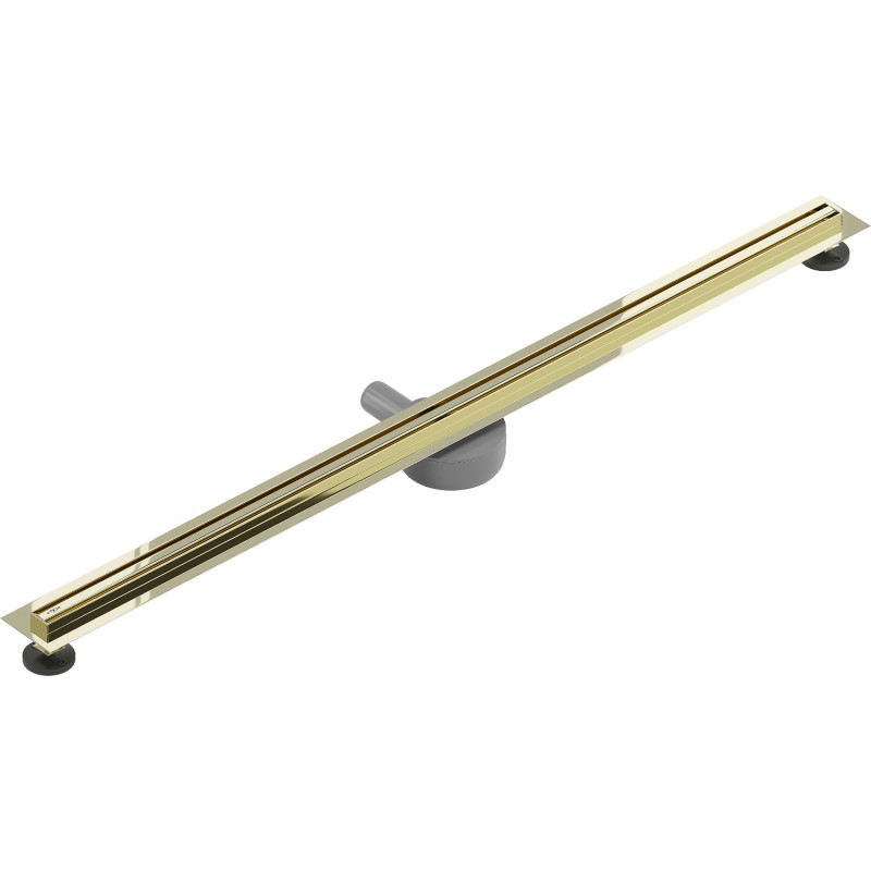 Mexen Flat 360° Slim Drehbarer Linearablauf 140 cm, gold - 1541140