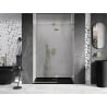 Mexen Lunar L rechte Duschtür, 130 cm, transparent, gebürstetes Gold - 834L-130-000-55-00-P