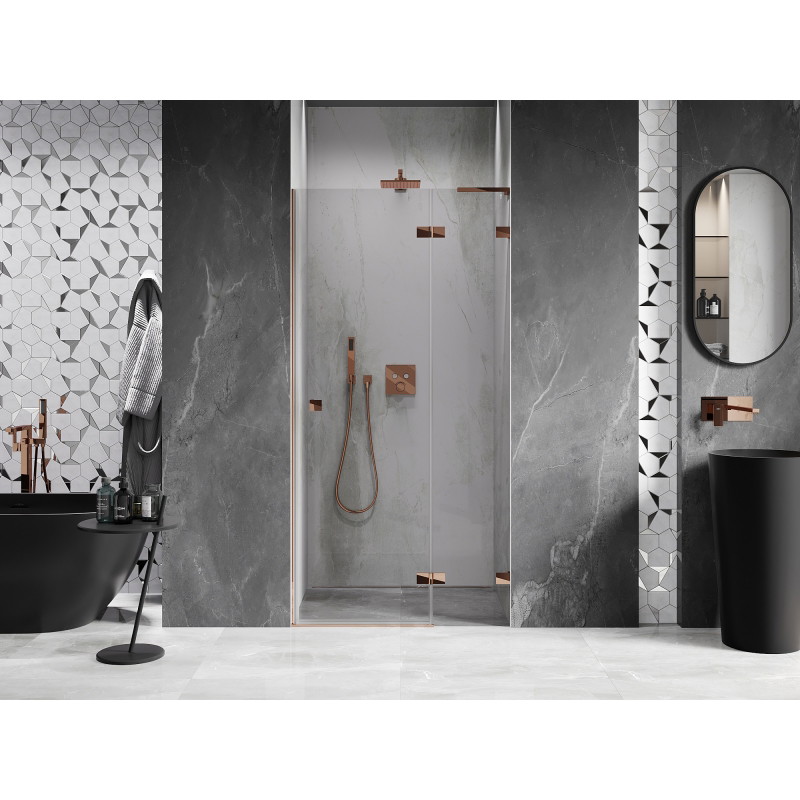 Mexen Lunar L Duschpendeltür rechts 70 cm, transparent, Roségold - 834L-070-000-60-00-P