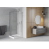 Mexen Rio Quadratische Duschkabine 70 x 70 cm, transparent, Chrom + Duschwanne, weiß - 860-070-070-01-00-4510