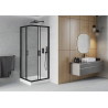 Mexen Rio quadratische Duschkabine 70 x 70 cm, transparent, schwarz + Duschwanne, weiß - 860-070-070-70-00-4510