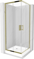 Mexen Rio quadratische Duschkabine 70 x 70 cm, transparent, gold + Duschwanne Rio, weiß - 860-070-070-50-00-4510