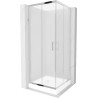 Mexen Rio Quadratische Duschkabine 70 x 70 cm, Mattglas, Chrom + Duschwanne, Weiß - 860-070-070-01-30-4510