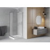Mexen Rio Quadratische Duschkabine 70 x 70 cm, Mattglas, Chrom + Duschwanne, Weiß - 860-070-070-01-30-4510