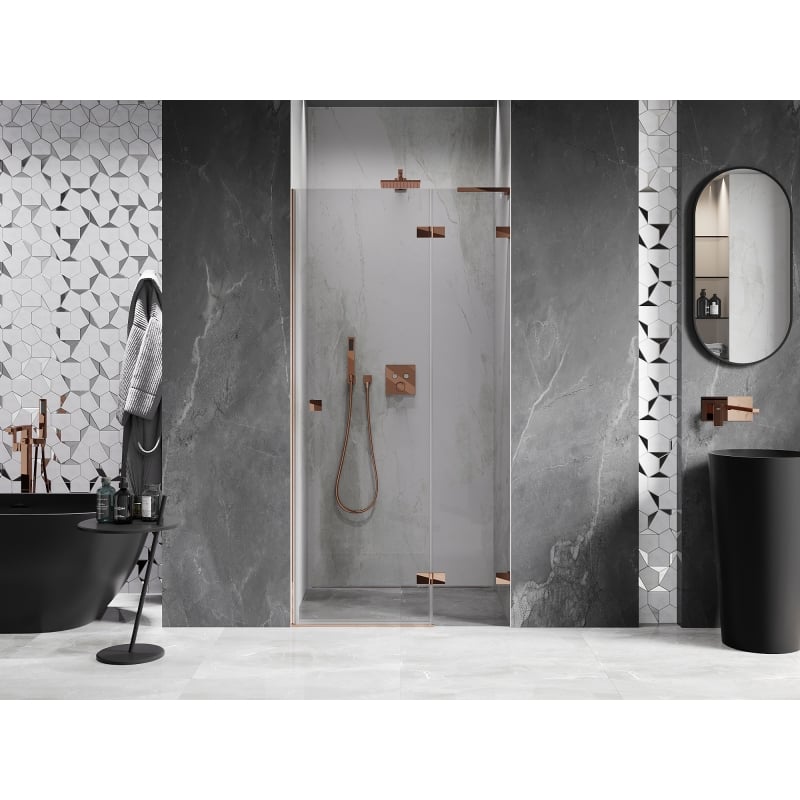 Mexen Lunar L Duschdrehtür rechts 105 cm, transparent, Roségold - 834L-105-000-60-00-P